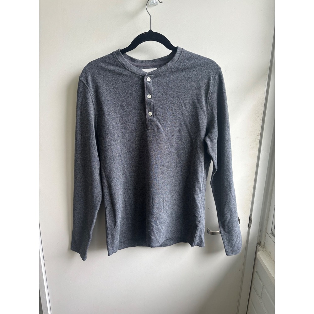 Billy Reid Mens Slub Tuck Henley Shirt Medium luxury‎ minimalist layered staple